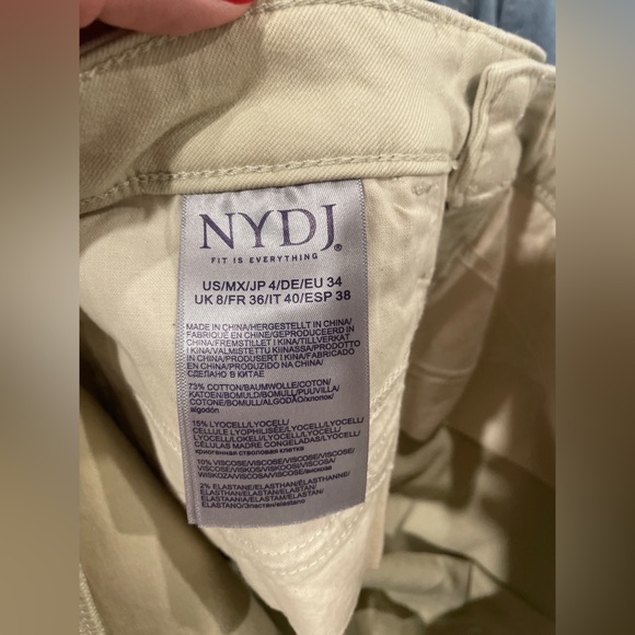 NYDJ Sheri slim ankle jeans with riveted side slits size 4 in feather - Picture 10 of 13